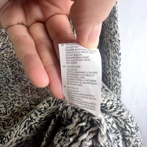 RD‎ Style Cowl Neck Long Sleeve Knit Sweater Cream & Black Sz LG - Picture 9 of 11